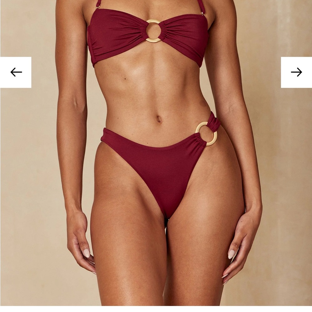 Monday Swimwear burgandy Bronte bottom and Palma top
